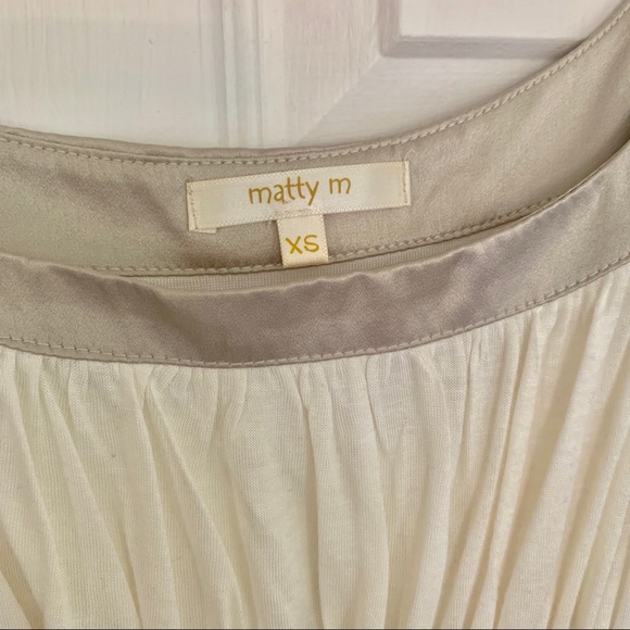 Cream silver navy pinstripe dress xs - Picture 4 of 5